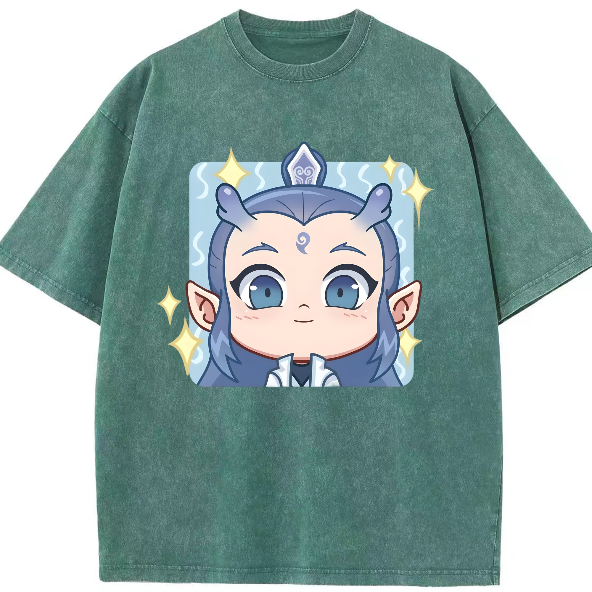 （画像用） Ne Zha 2 ナタ 魔童の大暴れ 綿100% ヴィンテージ風 半袖Tシャツ（フロントプリント）